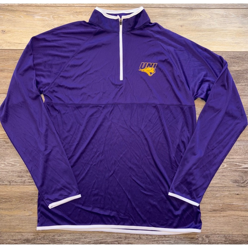 NWOT Men's Northern Iowa University Panthers Colosseum 1/4 Zip Pullover - Medium